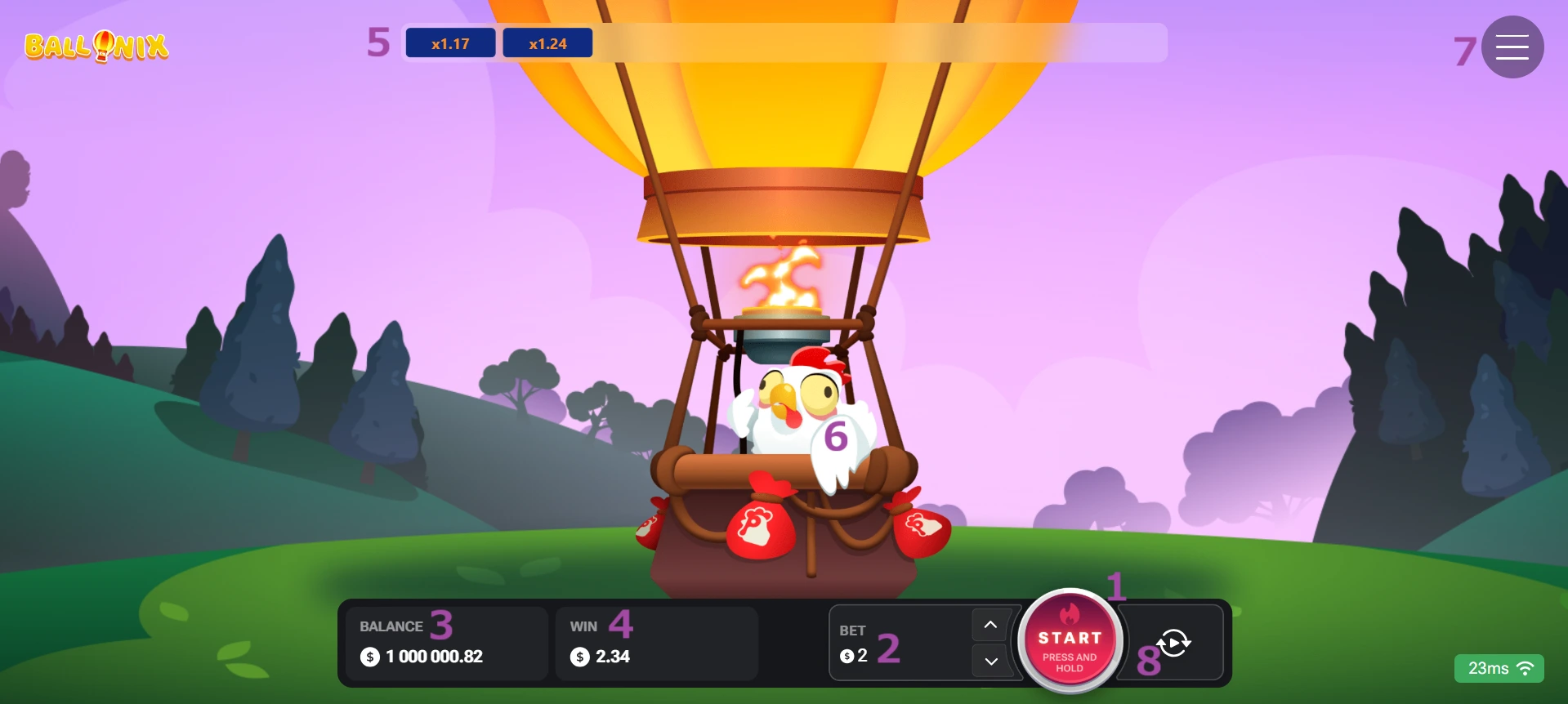 Ballonix interface uitleg